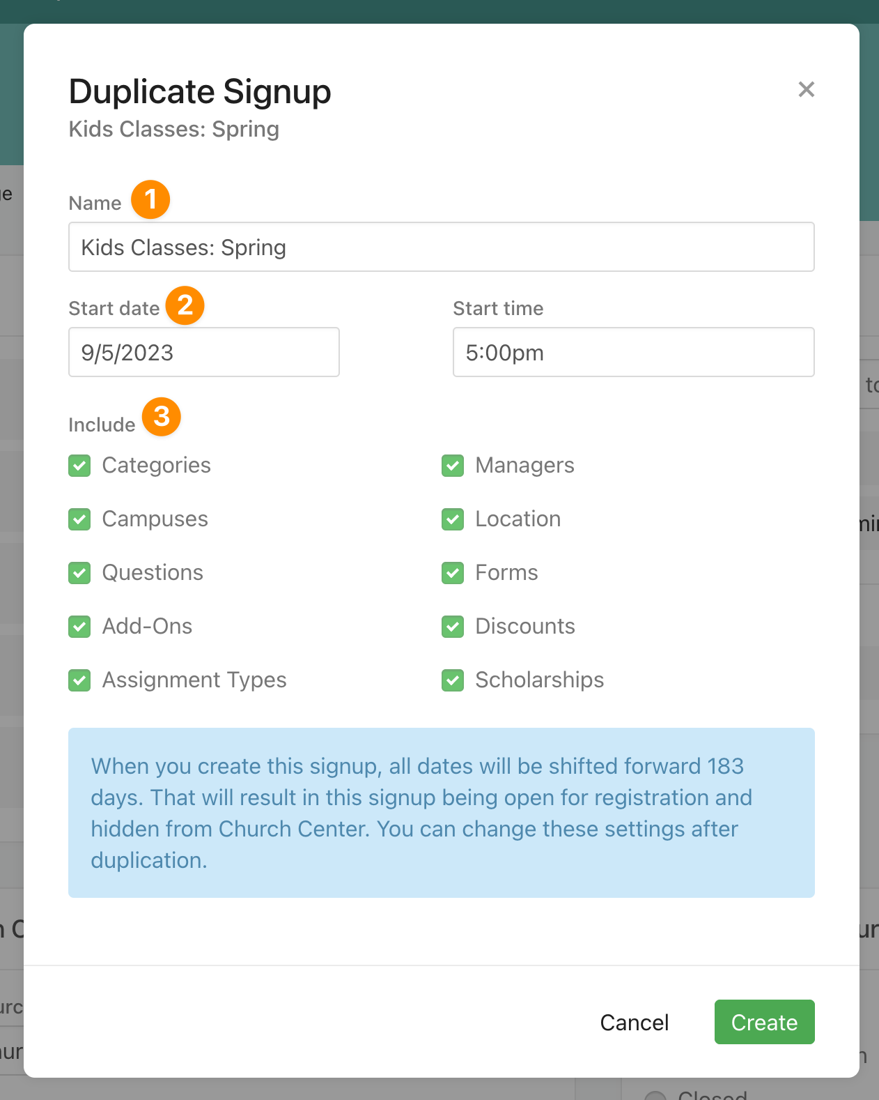 duplicate signup modal with steps